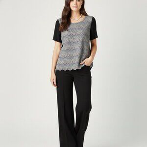 J Crew Elegant Lace Overlay Women's Top